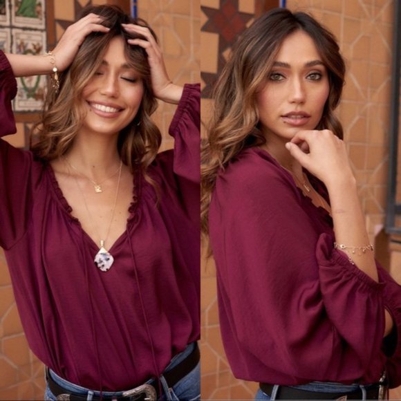 Vici Tops - LAST ONE - WINE DOWN LONG SLEEVE BODYSUIT